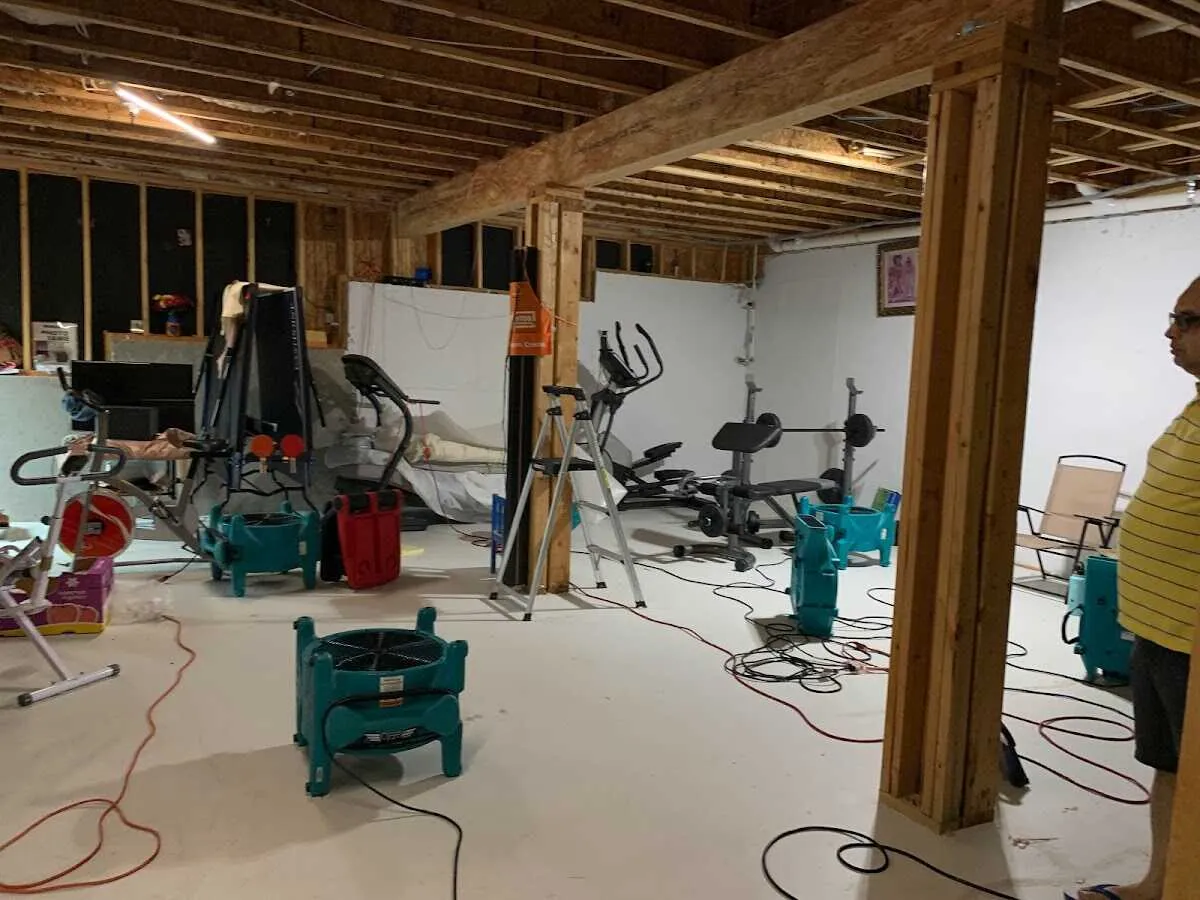 Basement drying equipment setup for Odor Removal & Deodorization in Owosso